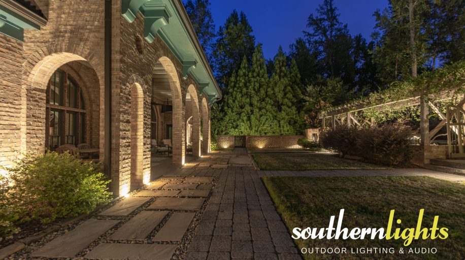 southern-lights-outdoor-lighting-audio-led-lighting-on-architecture-and-landscape-in-sedgefield-and-grandover-golf-resort-greensboro-nc